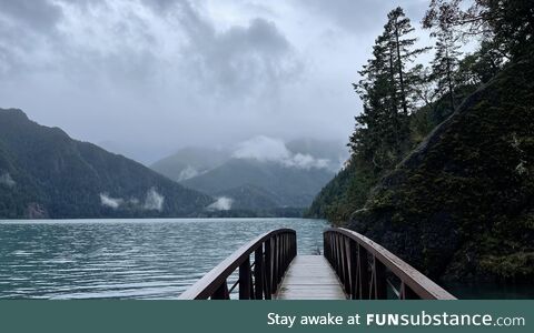 Lake Crescent, WA at the Devils Punch Bowl. This short hike was well worth the speculator