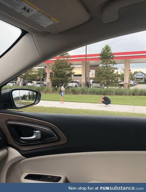 Some days just call for a hot modeling sesh in front of a gas station