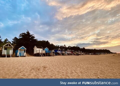 [OC] Beach huts at Wells Next-the-Sea, Norfolk England