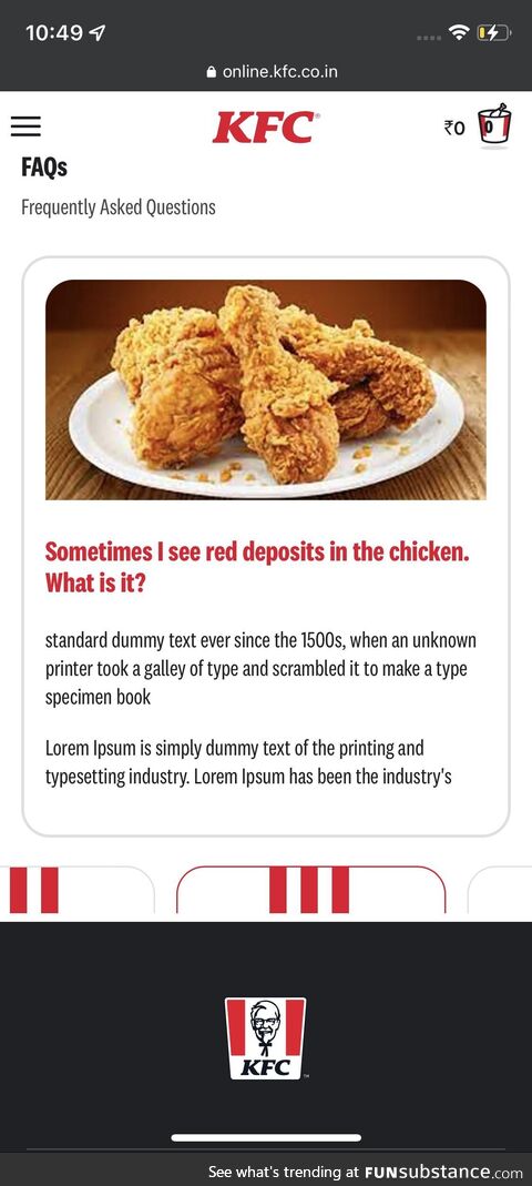 Kfc india faqs