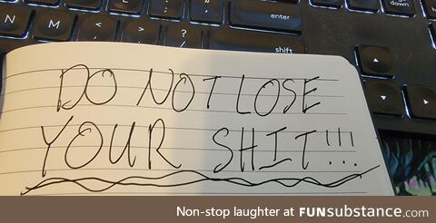 The only note needed for a vendor meeting today