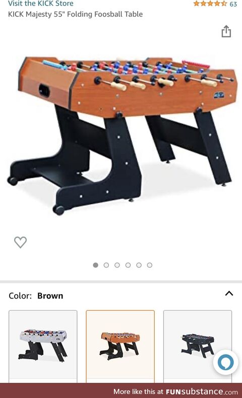 Submissive foosball table