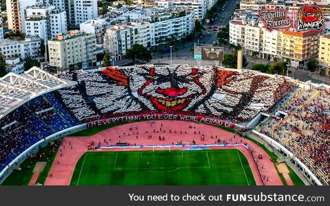 A more beautiful painting than the Mona Lisa. You can only find this in Moroccan stadiums