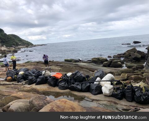 The amount of trash we picked up within 3 hours at the beach