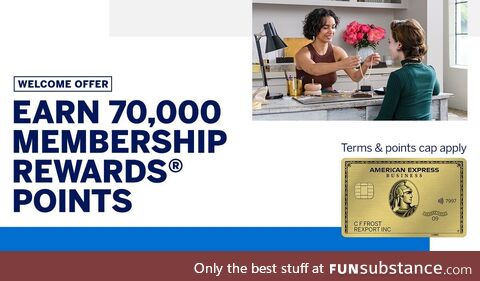 Earn 70,000 Membership Rewards points with Amex Business Gold. Terms & points cap apply