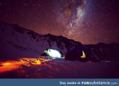 The Milky way at our Camp 2000mtrs in the Southern Alps of New Zealand