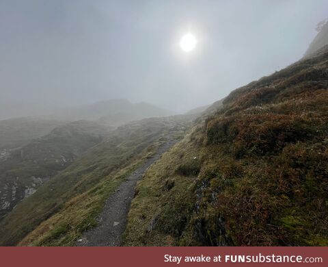 Average mountain walk in Switzerland in october