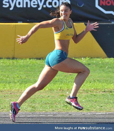 Australian hurdler Michelle Jenneke looking back at her competition