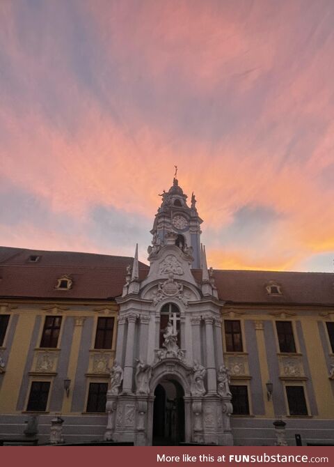 Sunset in German town