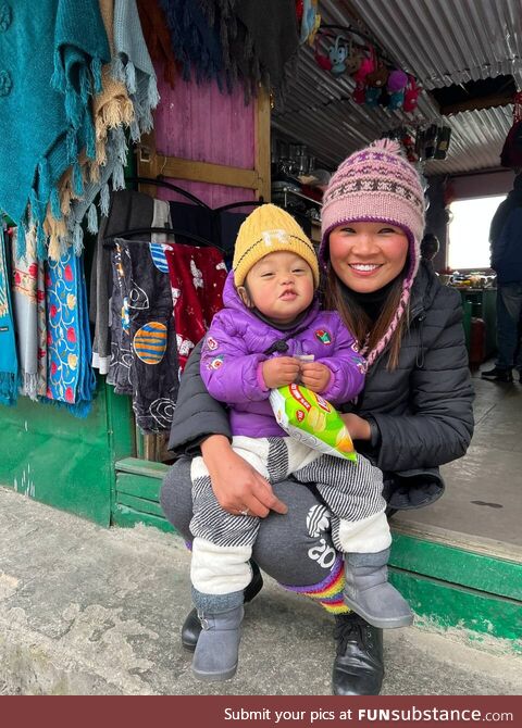 Beautiful Mother and Son, Natula Pass India (OC)