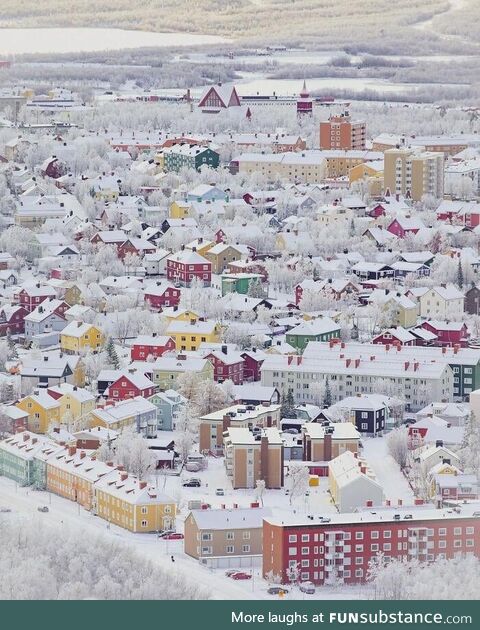 Snowy City in Sweden