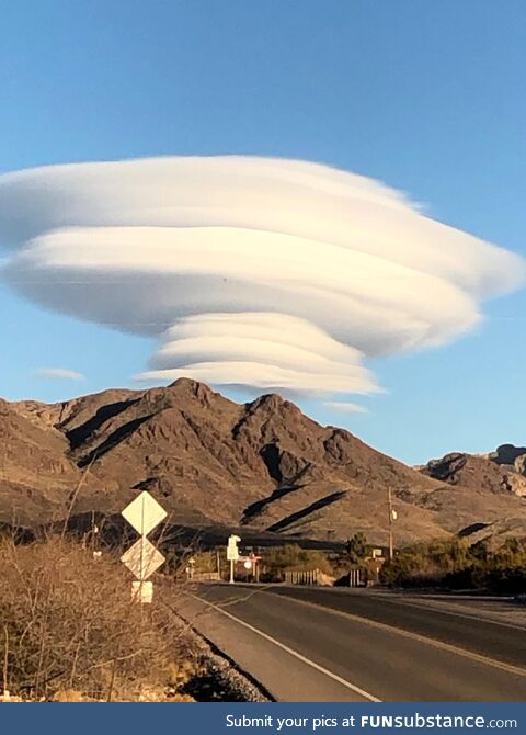 A Lenticular Cloud Over the Organ Mountains In Las Cruces, NM, US