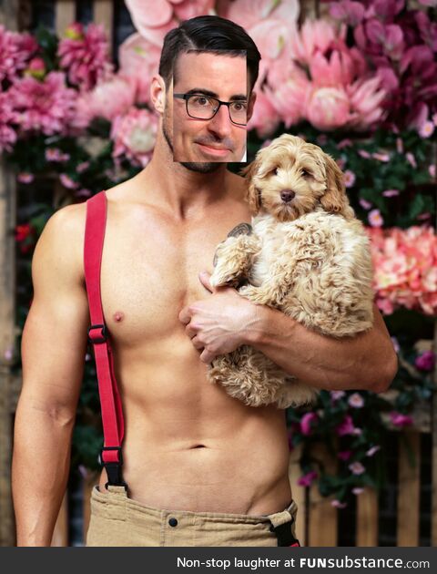 Sexy english man with dog