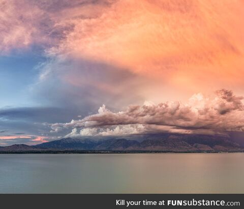 Sunset over Utah Lake last night