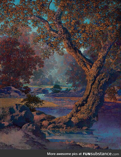 Autumn Brook (1948), Maxfield Parrish, [1997 x 2463]