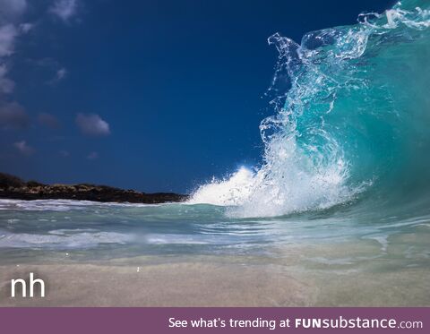 Kua Bay waves. Kona clouds peeking too