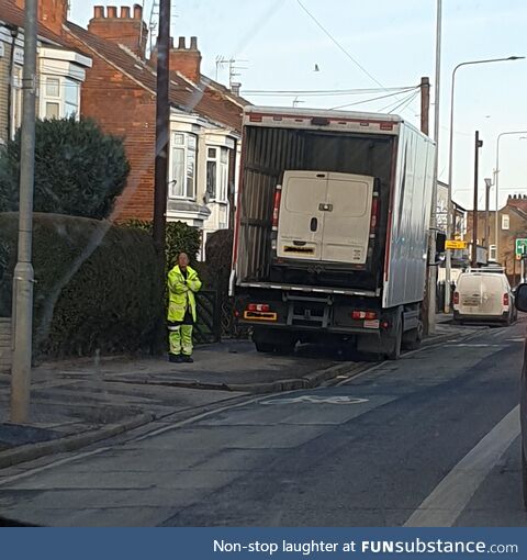 Funny place to park your van