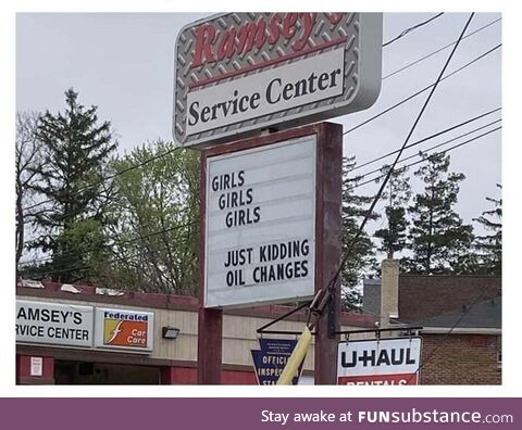 Wanted a lap dance but got an oil change instead