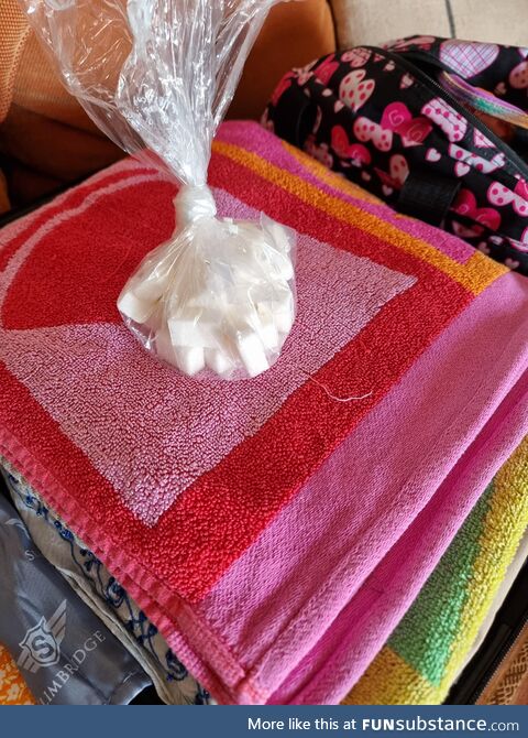 Not the best way to pack sugar cubes before passing through airport security in Morocco