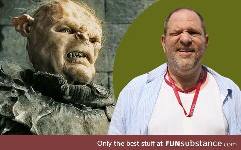 Harvey Weinstein and his very own orc from LOTR