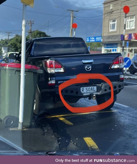 As seen in Auckland, NZ this morning. A touch of genius to get this past the censors