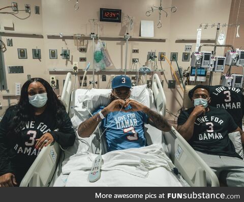 Damar Hamlin getting ready to watch the Bills play six days after suffering his injury