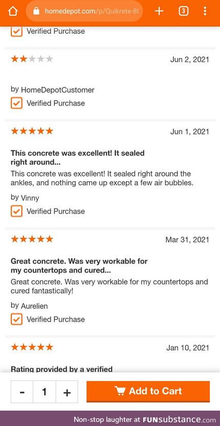 Home depot concrete review