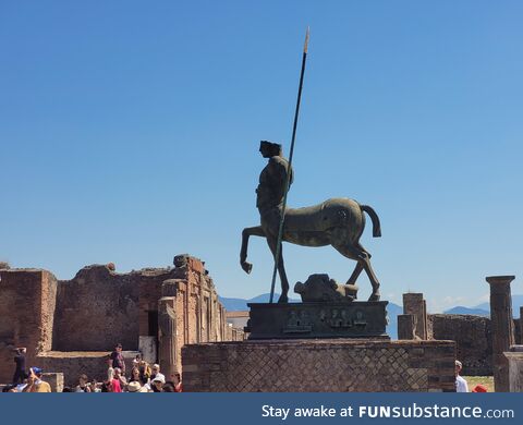 Piazza in Pompeii, Italy