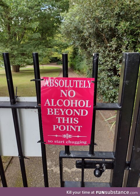 No alcohol beyond this point