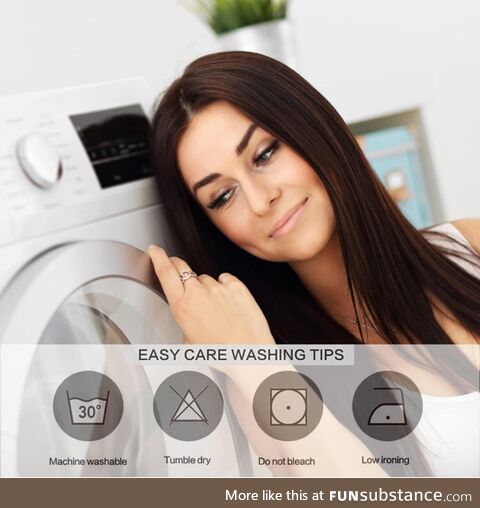 This lady is giving her washing machine some kind of look…