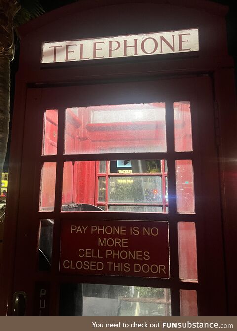 Pay phone is no more. Cell phones closed this door