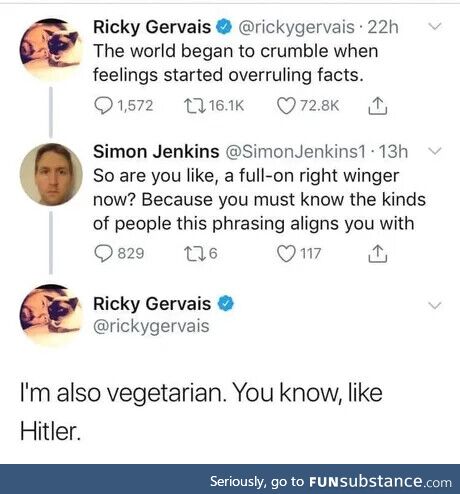 Hitler was more of a 'feelings' than 'facts' guy though, right?