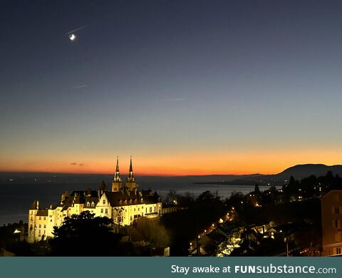 Sunset over Neuchatel Castle