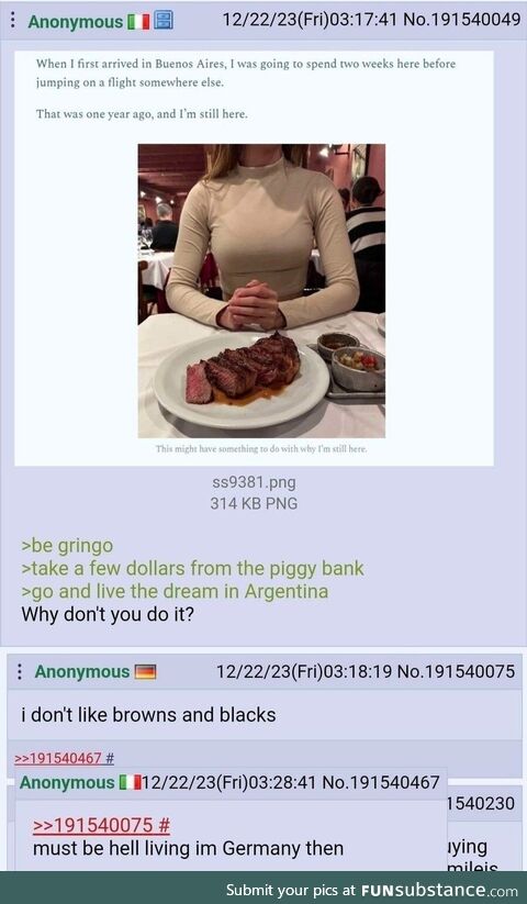 Taking a prolonged vacation in Argentina is a german custom