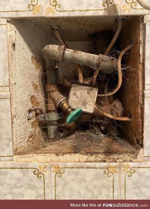 We found this behind a mirror cabinet in a bathroom we are renovating