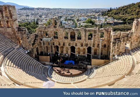 The Odeon of Heodes was built in 161 CE and is still used for performances today