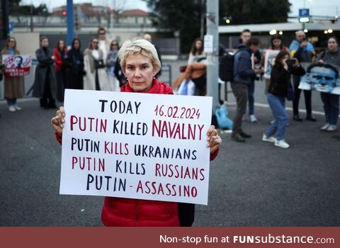 A demonstration near the Russian embassy in Rome, Italy