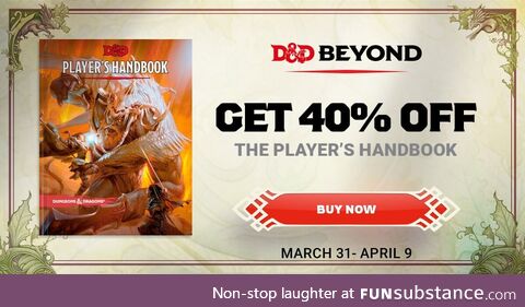 Get 40% off the Player's Handbook for a limited time on D&D Beyond!