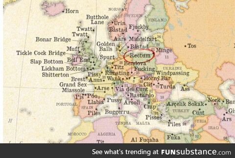 The most lewd Town names Europe Edition