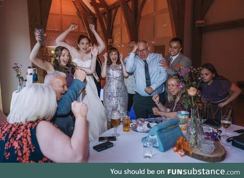 An English family friend had her wedding on the same day as the Euros semi-final