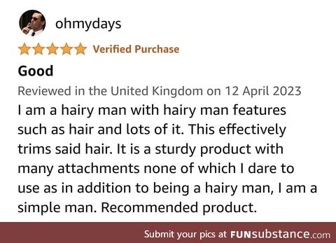 Hairy Man wit Hairy Man Features