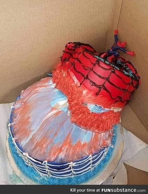 Spiderman saving our cake