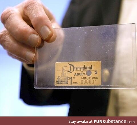 First Disney World ticket ever sold in 1955