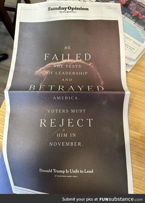 The print edition of The New York Times this morning