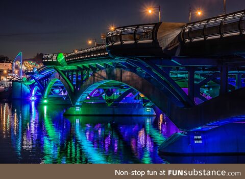 The Kenneth M Burns memorial bridge, connecting Worcester and Shrewsbury, Massachussetts,