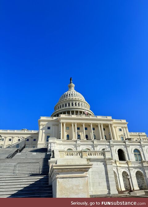 Perfect blue sky above the us capital