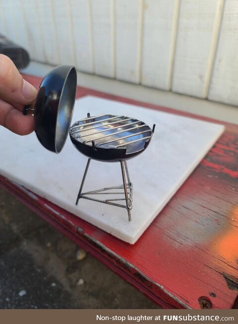 Converted a Bike Bell into a Tiny Grill. Who Wants Baby Bike Ribs?