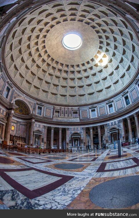 Inside Pantheon (founded 113–125 AD and still exists)