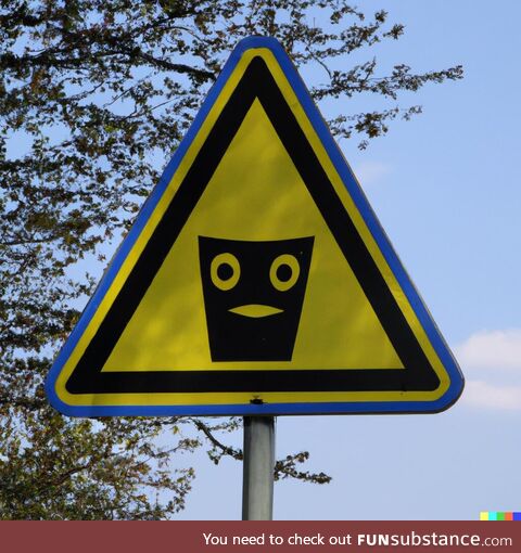 “The scariest road sign“, according to AI