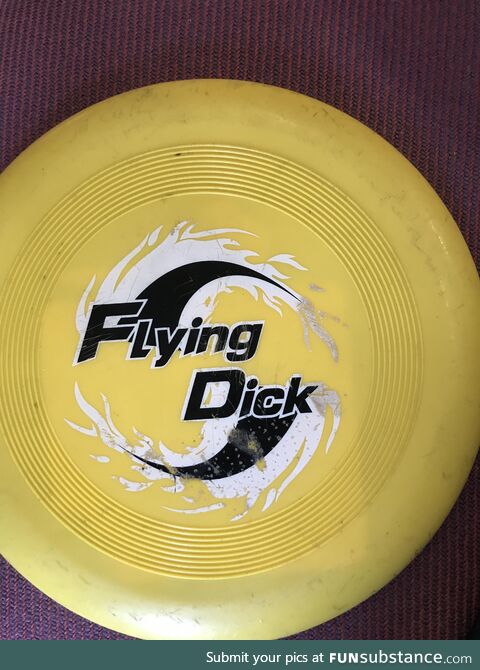 Found this masterpiece on a Frisbee, (3+, 9.5 inches, choking hazard)